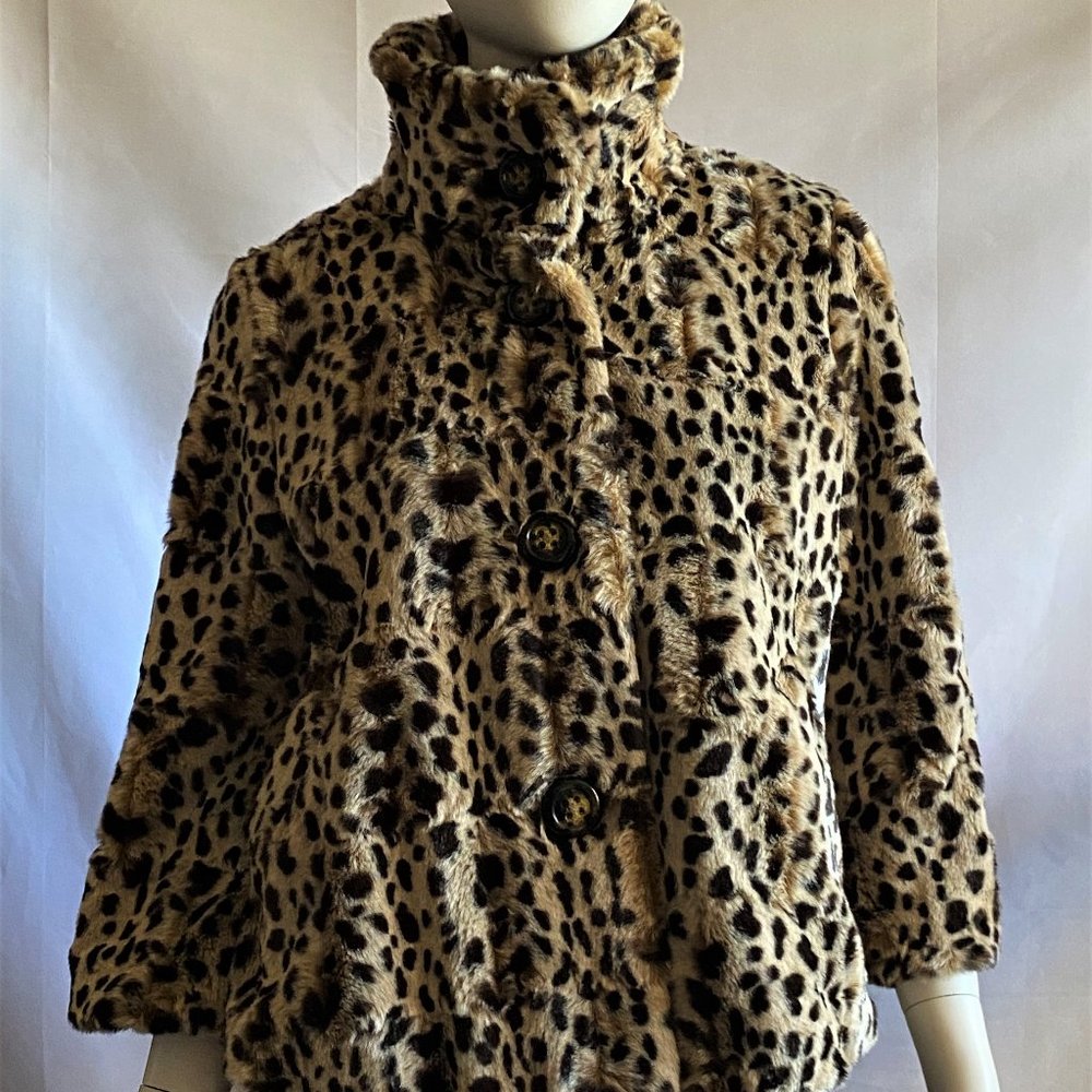 Lucky Brand Faux Fur Leopard Jacket